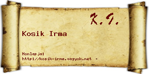 Kosik Irma névjegykártya